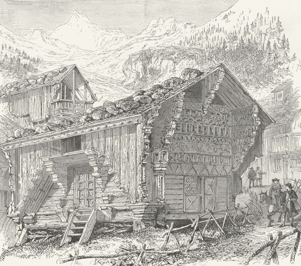 SWITZERLAND. At Sepey 1891 old antique vintage print picture